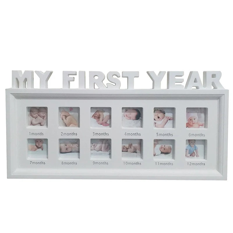 My First Year Baby 12 Month Photo Frame Baby Accessories Newborn Gift Set Baby Foot and Hand Print Baby Photo Frame Baby Items