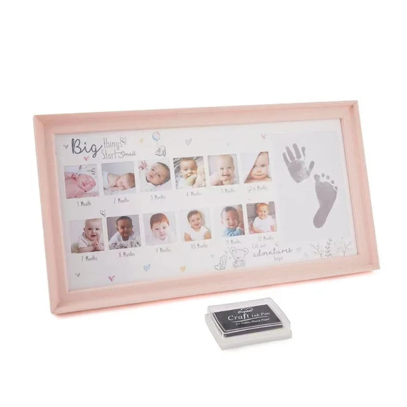 My First Year Baby 12 Month Photo Frame Baby Accessories Newborn Gift Set Baby Foot and Hand Print Baby Photo Frame Baby Items