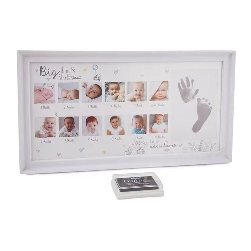 My First Year Baby 12 Month Photo Frame Baby Accessories Newborn Gift Set Baby Foot and Hand Print Baby Photo Frame Baby Items